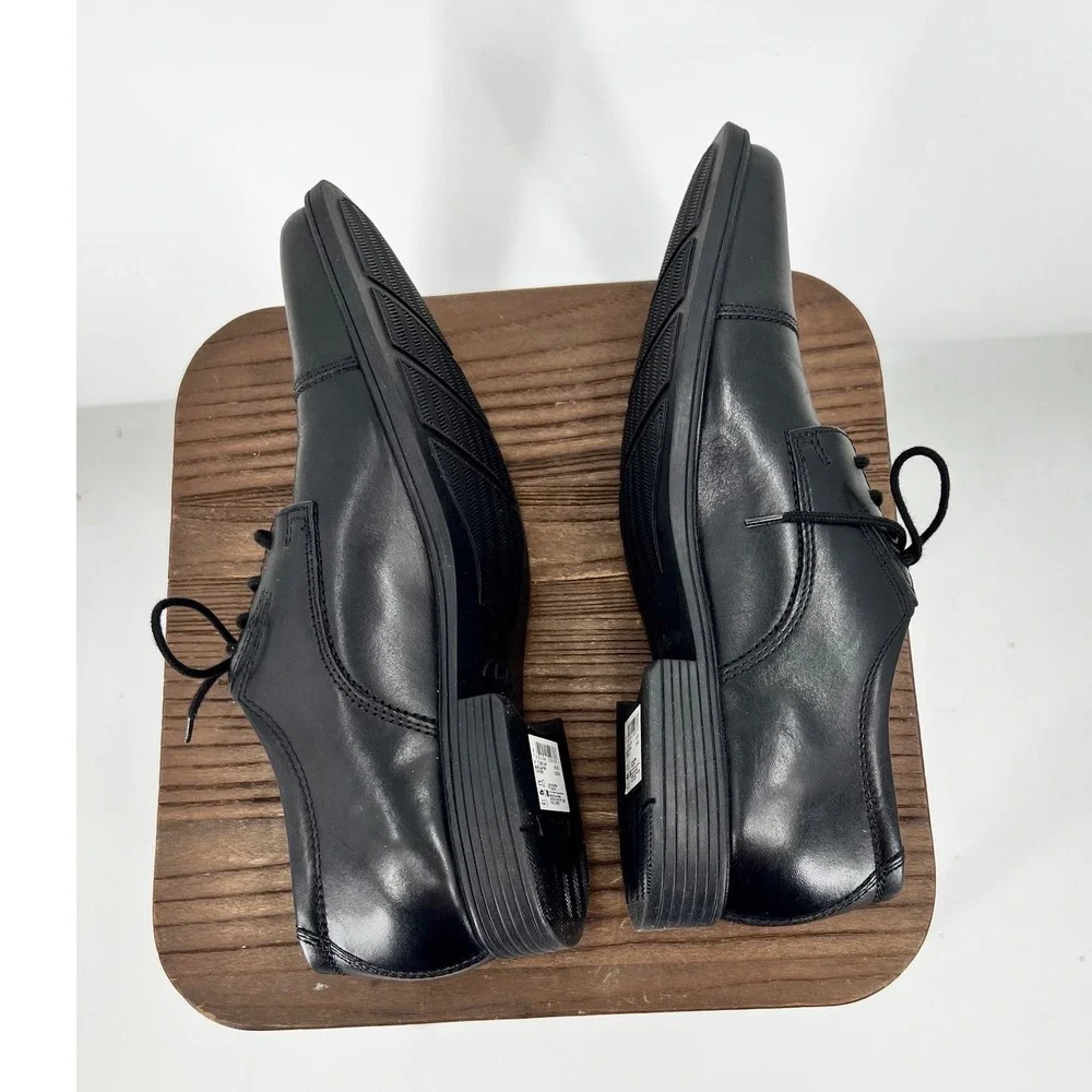 Clarks Tilden Cap Mens Black Leather Oxford Dress Shoes Size 9 M NWT